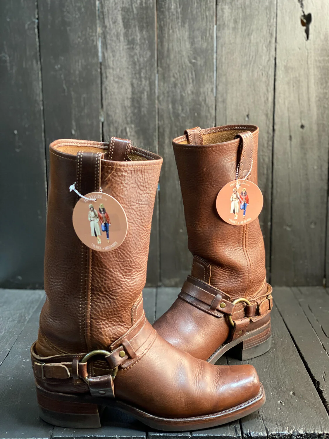 Womens US 10 Frye Harness Boots FauxyFurr Vintage Handmade